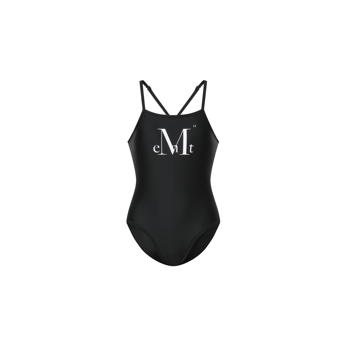 P0000BFM MUCENT Wavey Back Cross Strap Monokini (2Color) Black