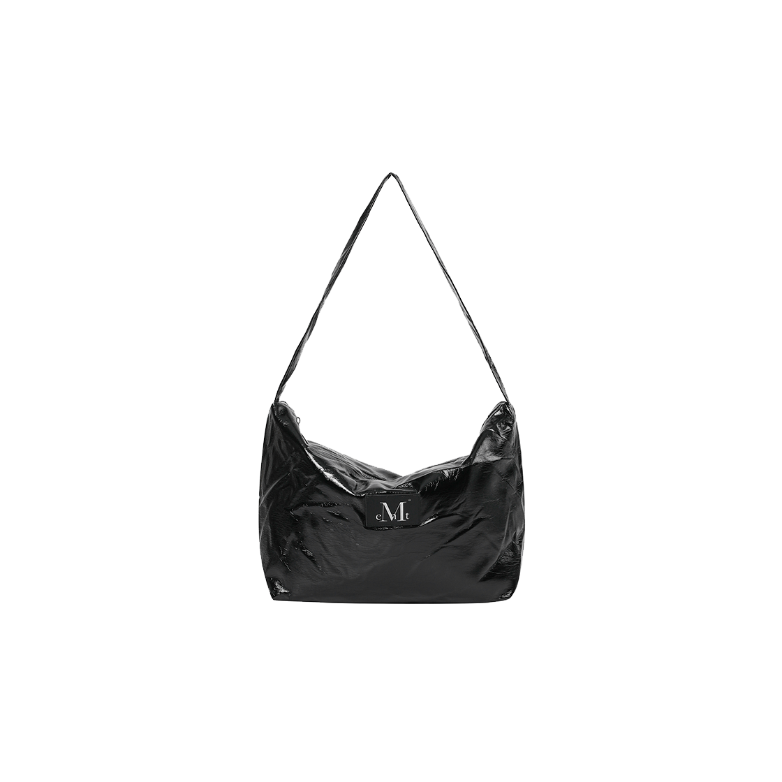 무센트 라엘 글로시 레더 패치 숄더백 남녀공용 (2컬러) 블랙(MUCENT Rael Glossy Leather Patch Shoulder Bag Unisex (2Color) Black)
