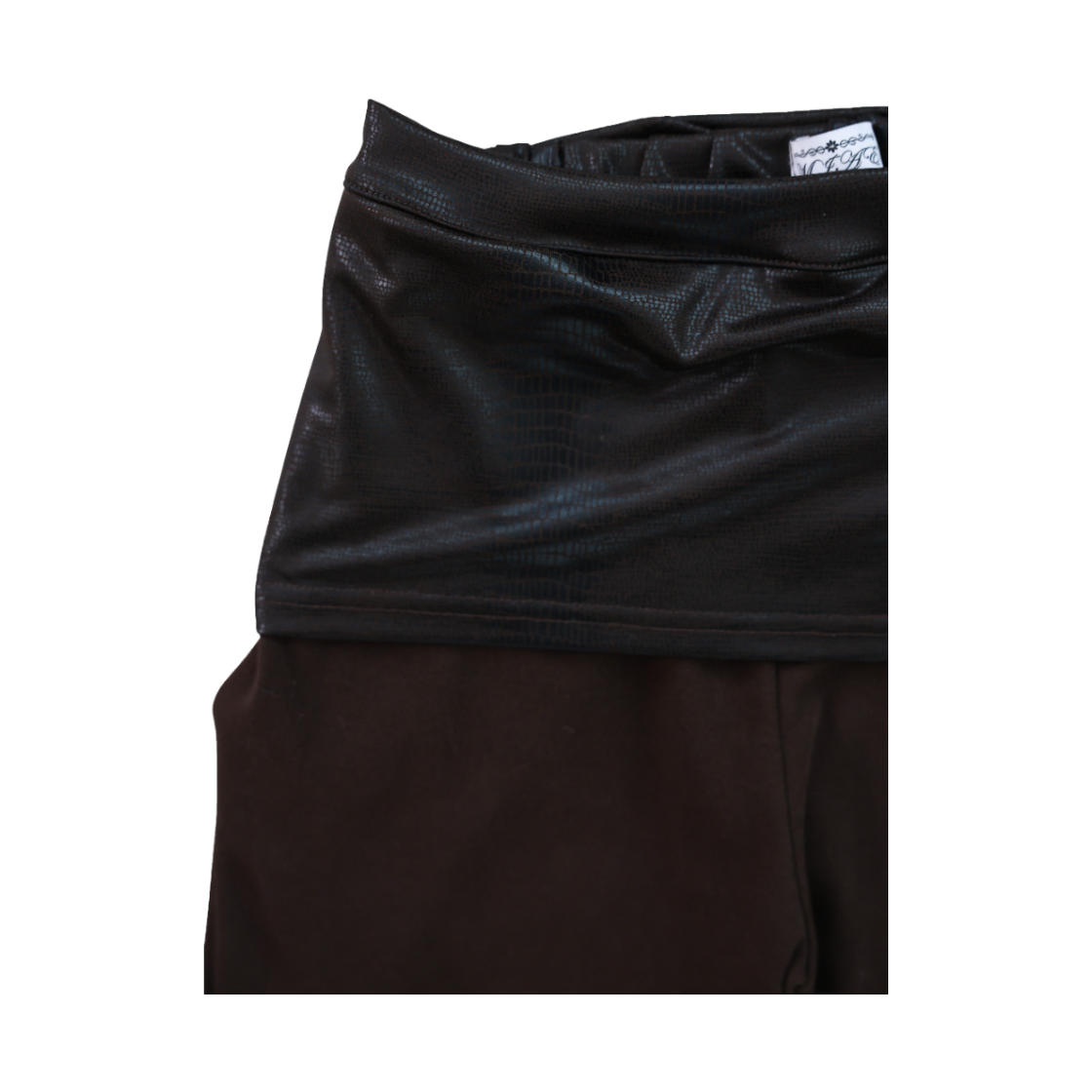미애 레이어드 레더 부츠컷 팬츠 브라운(Miae Layered Leather Bootcut Pants Brown) - 3