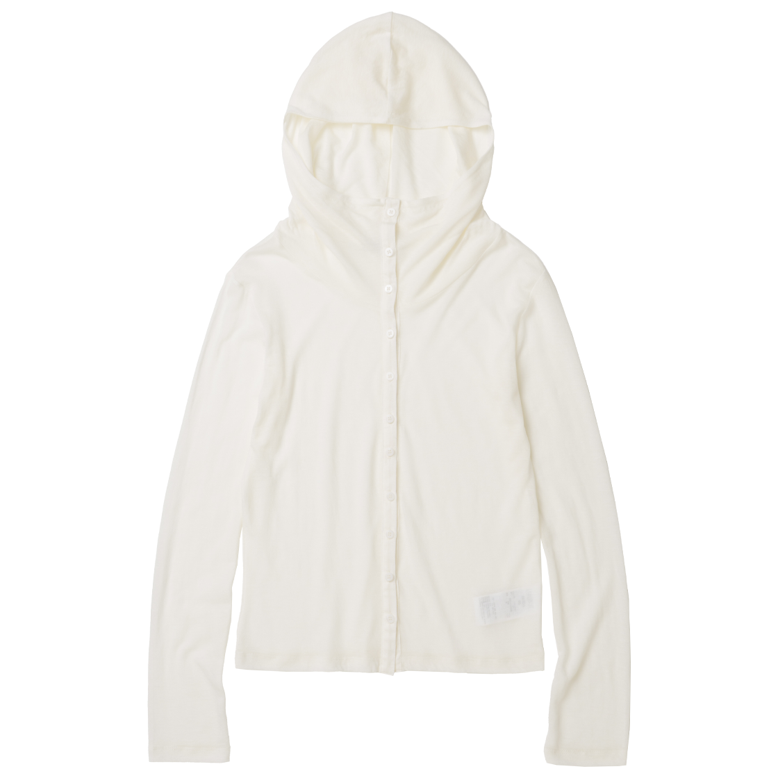 AT003IVR aetoa Sheer Button Hoodie Ivory
