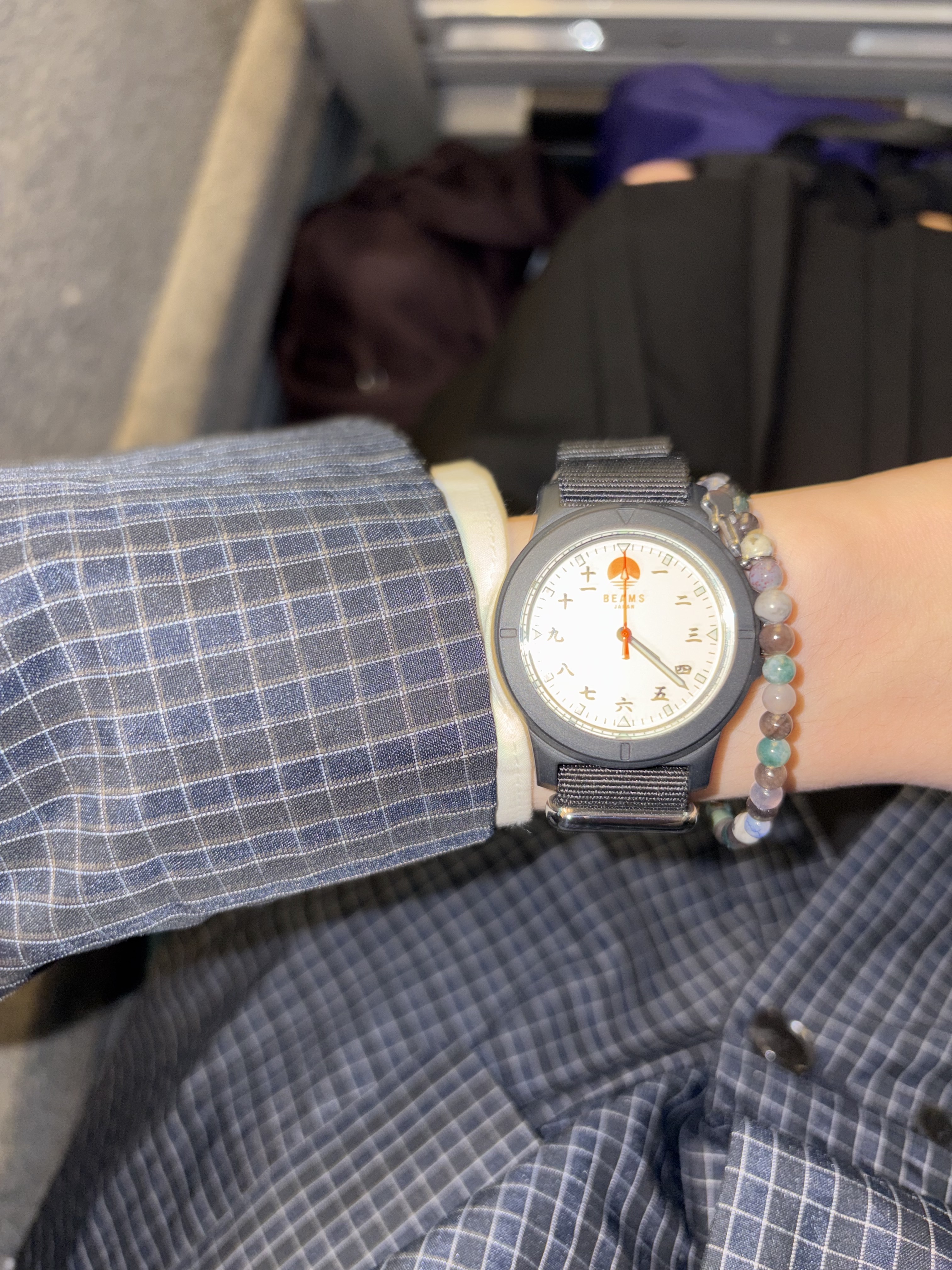 Beams Original Chinese Numerals Watch Black 착용 스타일 - 1