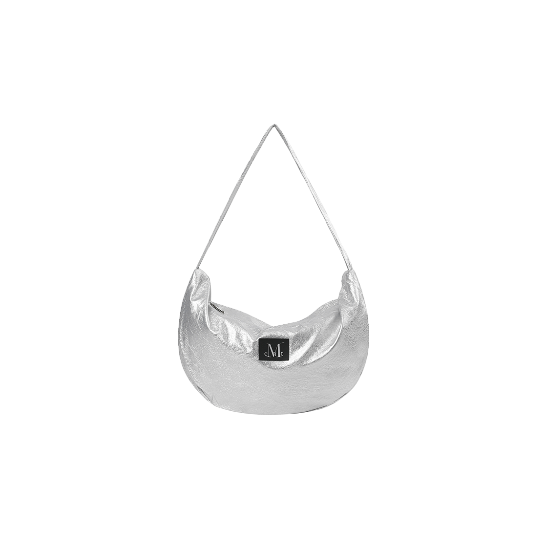 P0000BNG MUCENT Elune Glossy Half-Moon Hobo Bag Unisex (2Color) Silver