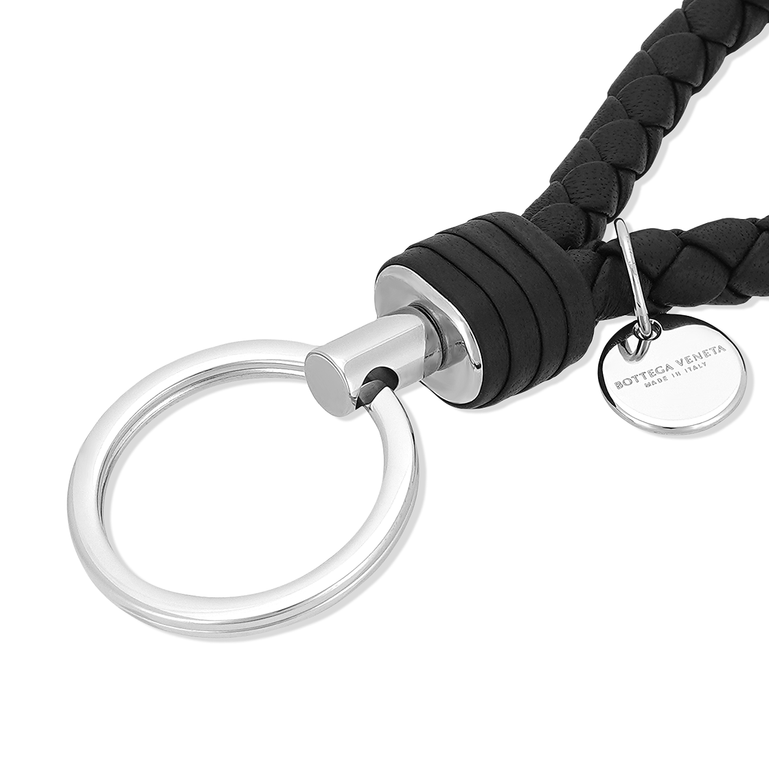 보테가 베네타 로고 태그 키링 블랙(Bottega Veneta Logo Tag Keyring Black) - 3