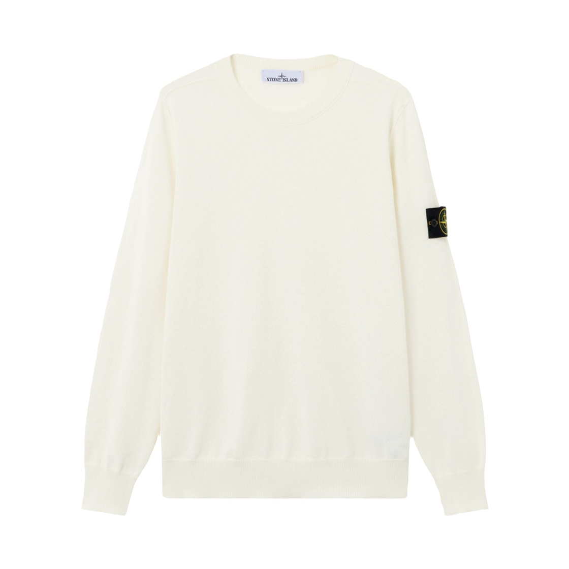 L1S1551000-53S00B2-V0093 Stone Island 5100053 Soft Organic Cotton Crewneck Jumper with Rolled Edge Seams Ivory - 26SS