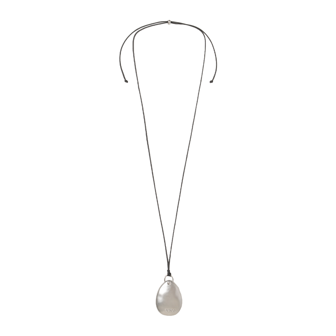 AT018BLK aetoa Oval Mirror Necklace Black