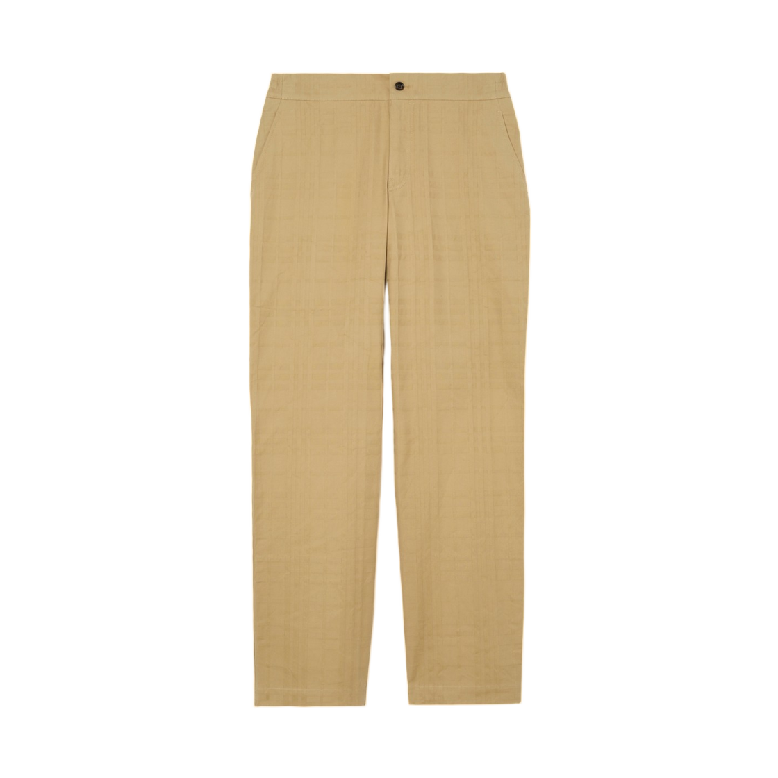 81178411 Burberry Textured Check Cotton Trousers Sandstorm Beige