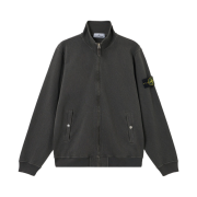 Stone Island 6100033 Malfile Fleece Old Effect Regular-Fit Zip-Up Track Jacket with Pockets Charcoal Grey - 26SS