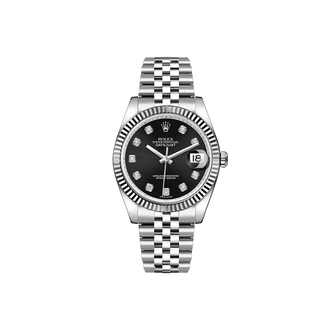 ITHCM7TTLVBP Rolex Datejust 36 - 116234 Black 10P Jubilee No. 7274