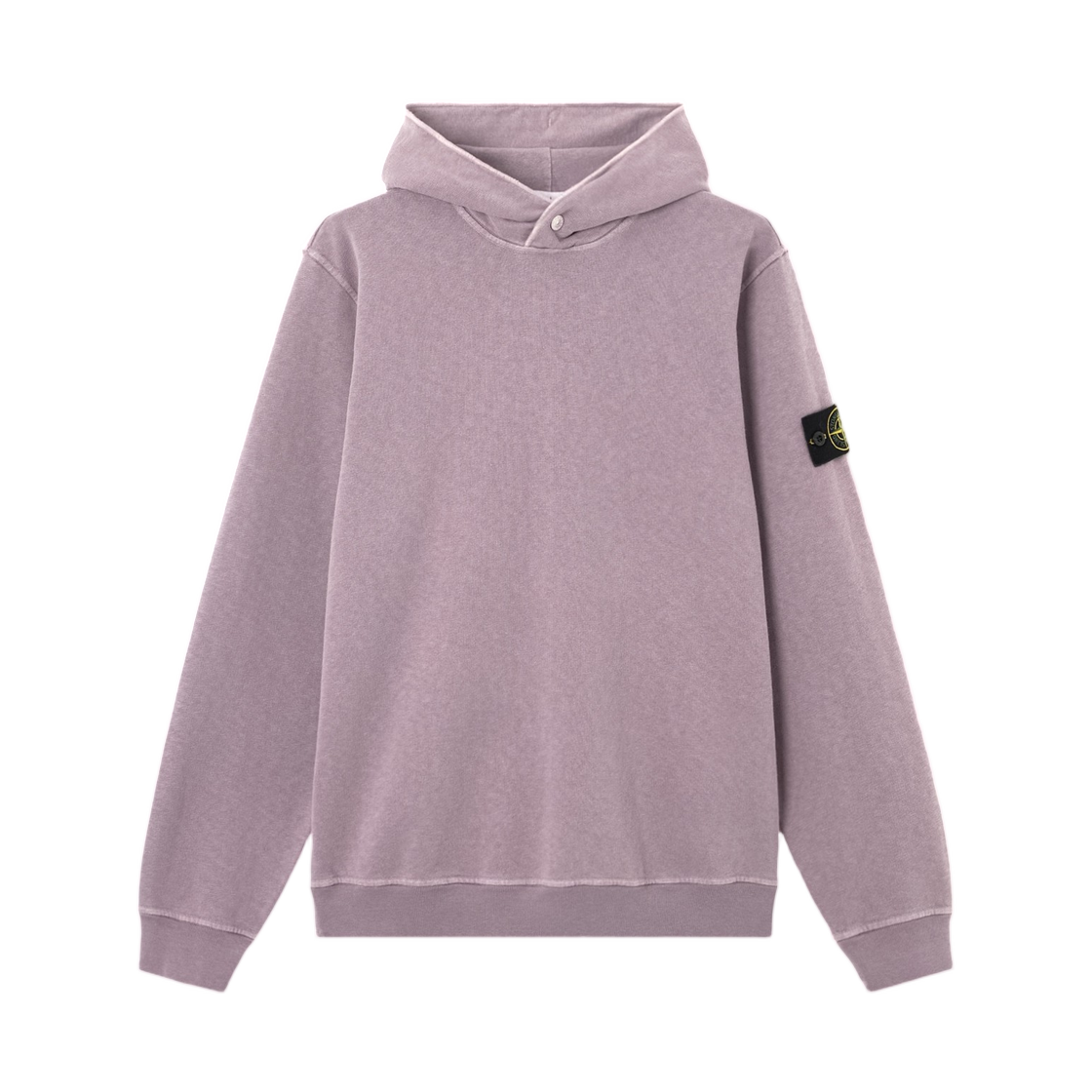 L1S1561000-31S0060-V018F Stone Island 6100031 Malfile Fleece Old Effect Regular-Fit Hooded Sweatshirt with Snap At Neck Purple Grey - 26SS