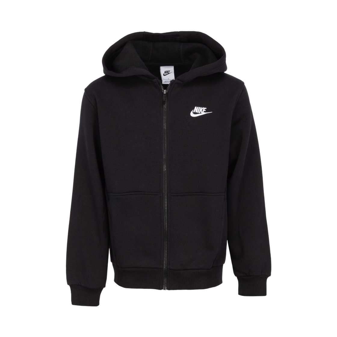 FD3004-010 (Kids) Nike NSW Club Fleece Hoodie Black White (FD3004-010)