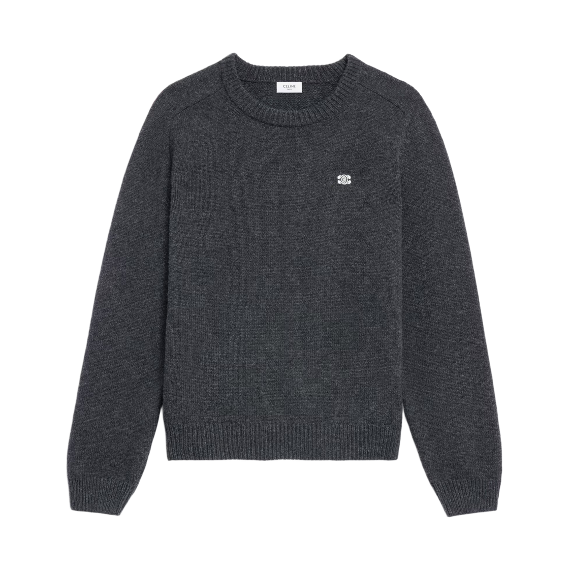 셀린느 울 캐시미어 트리옹프 크루넥 스웨터 앤트러사이트(Celine Wool Cashmere Triomphe Crewneck Sweater Anthracite)