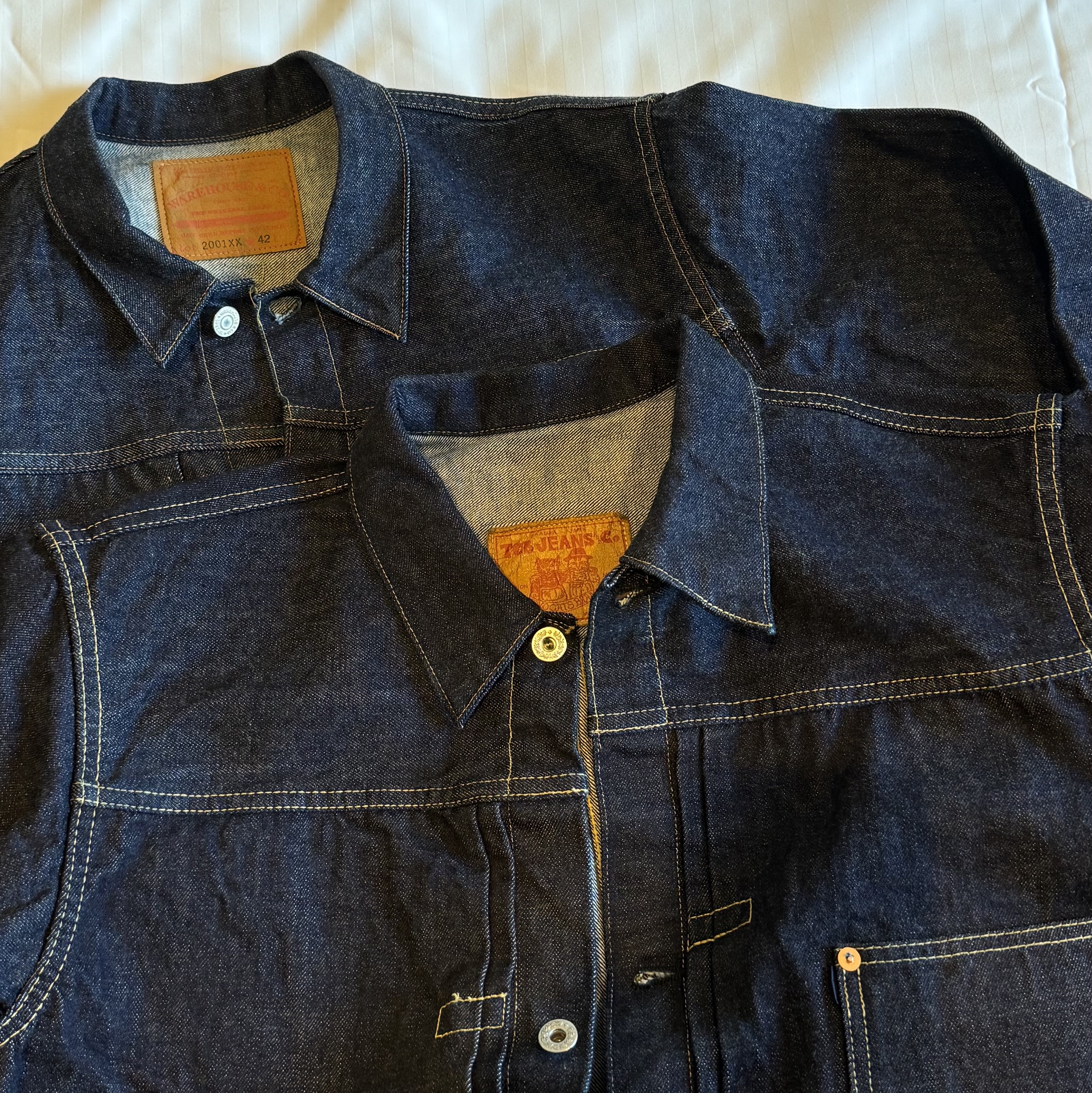 Fullcount 1341 1101 Dartford Straight Denim Indigo Blue, Warehouse & Co. Lot DD-1001XX Pants One Wash 착용 스타일 - 6