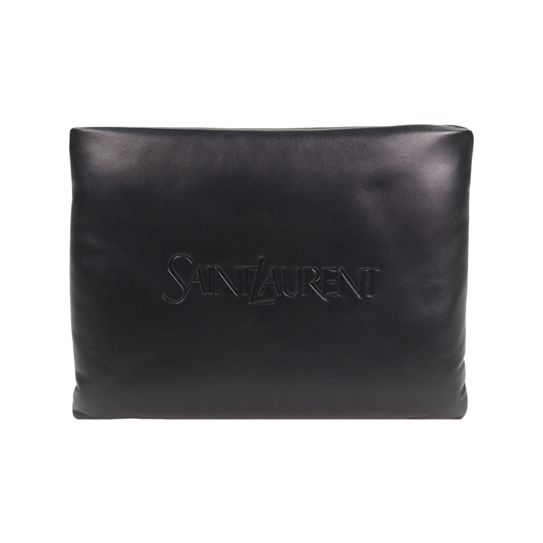 779512-AADA1-1000 Saint Laurent Padded Logo Clutch Black