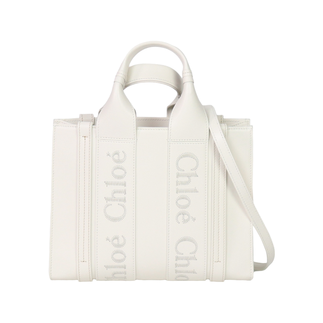 끌로에 스몰 우디 토트백 화이트(Chloe Small Woody Tote Bag White) - 1