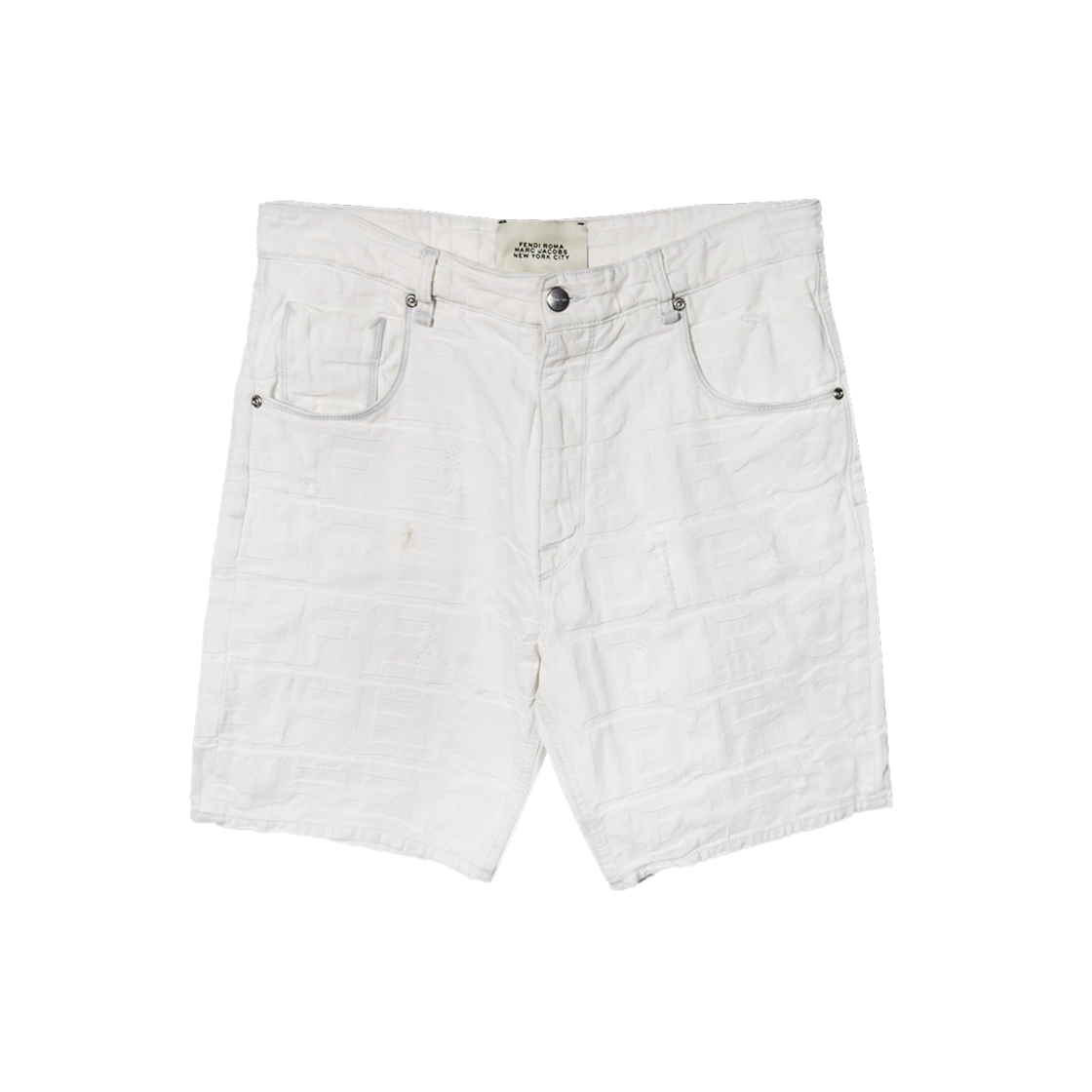 IT5USEKHJK3P Fendi x Marc Jacobs Men's FF Logo Shorts - White
