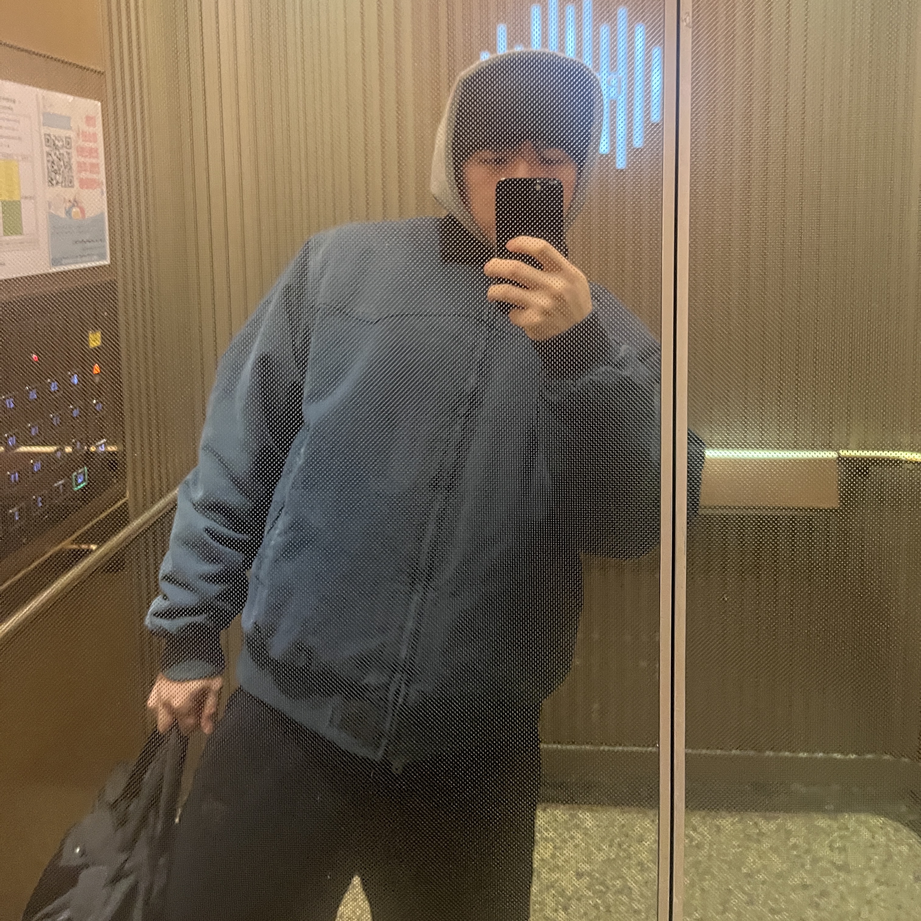 Carhartt WIP OG Santa Fe Jacket Deep Lagoon Black - Winter, Uniqlo x Needles Fleece Wide Pants Black - KR 착용 스타일