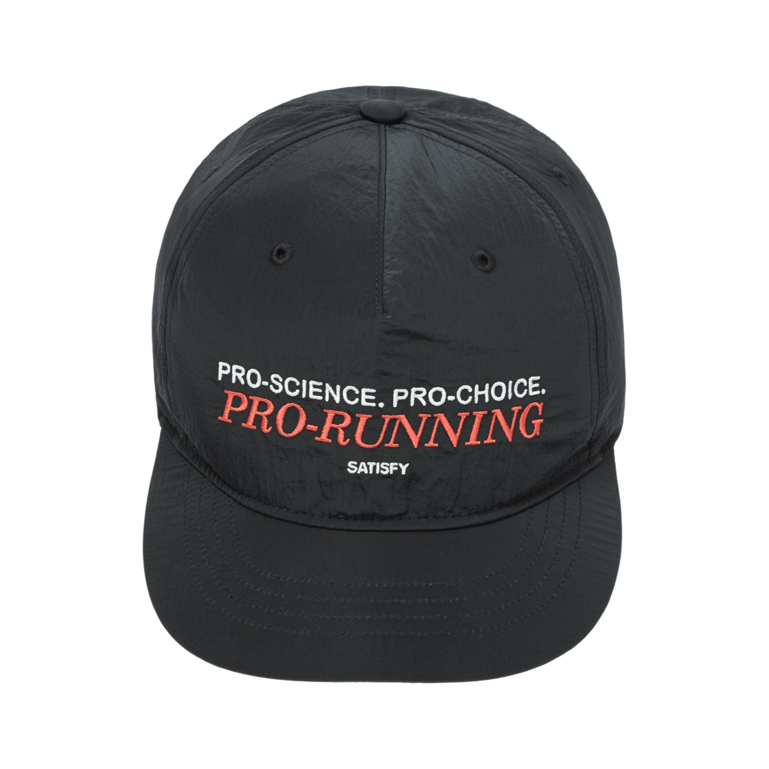 새티스파이 플라이트실크 5‑패널 핀치 캡 블랙(Satisfy Flitesilk 5‑Panel Pinch Cap Black)
