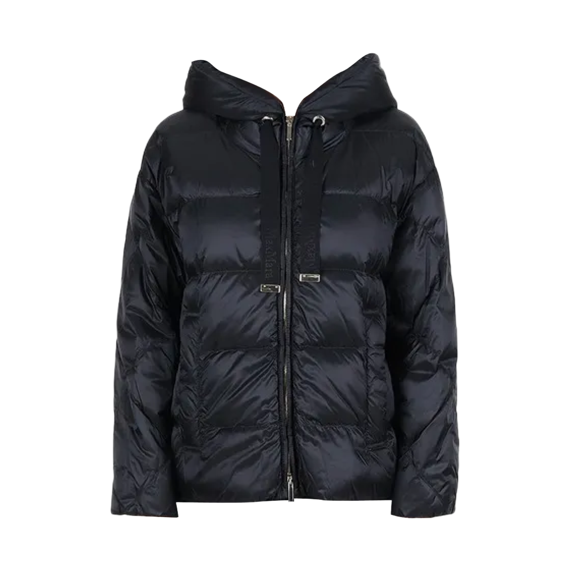 SOFTFE-002 (W) Max Mara The Cube Softfe Water-Repellent Canvas Belted Down Jacket Black