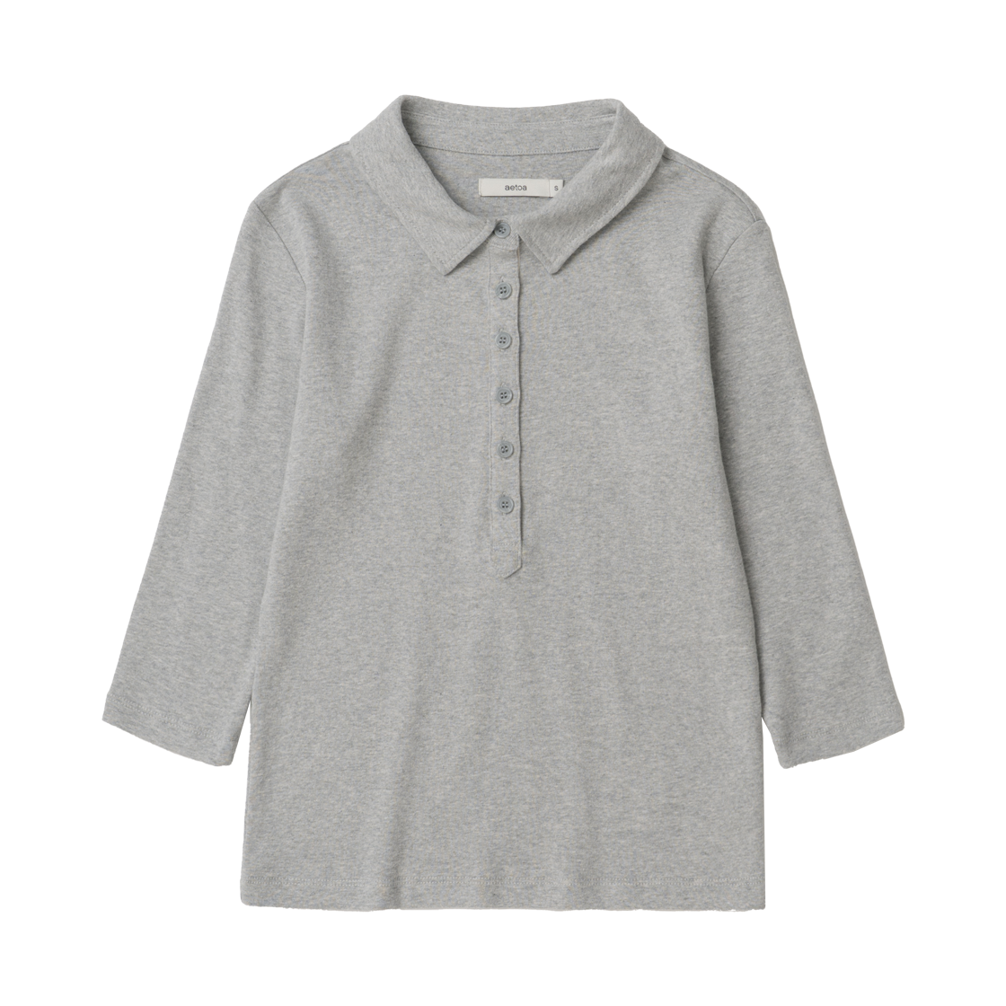 AT002GRA aetoa 3/4 Sleeve Polo Top Gray