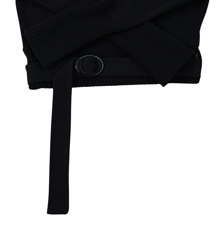 미애 로고 오프 숄더 맨투맨 초커 세트 블랙(Miae Logo Off-Shoulder Sweatshirt Choker Set Black) - 5