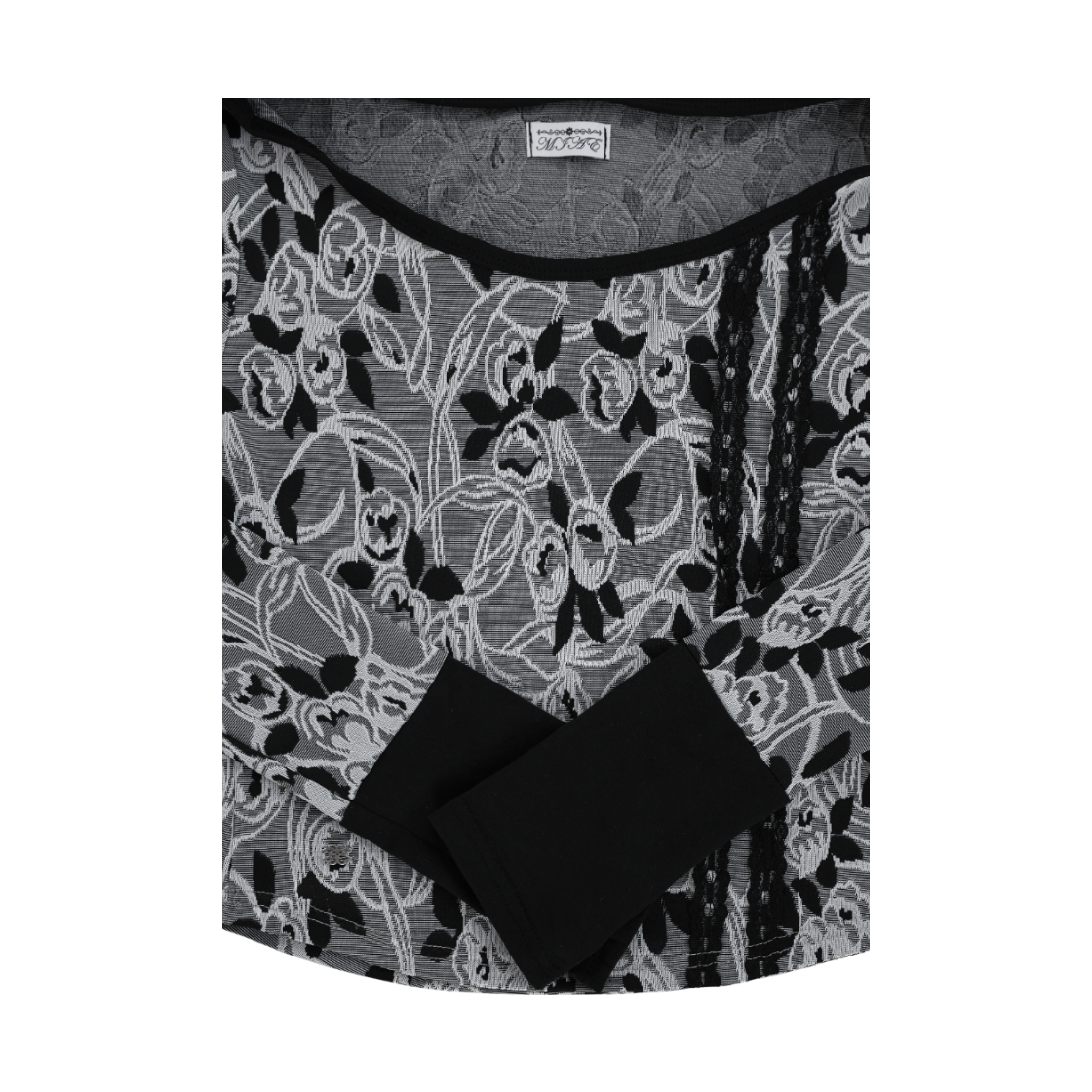 미애 플로럴 쟈가드 셋업 탑 그레이(Miae  Floral Jacquard Set-up Top Gray) - 3