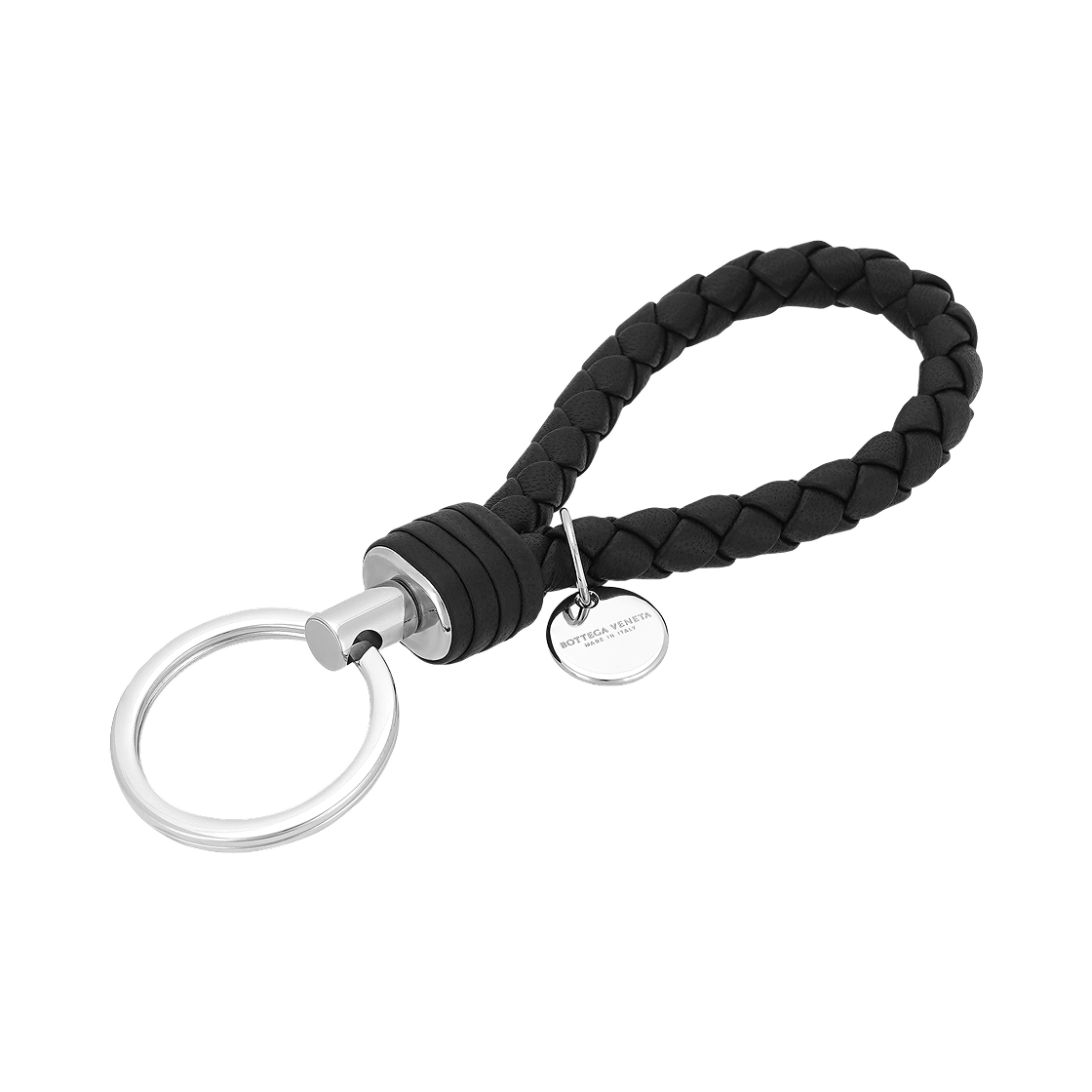 보테가 베네타 로고 태그 키링 블랙(Bottega Veneta Logo Tag Keyring Black)