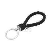 Bottega Veneta Logo Tag Keyring Black