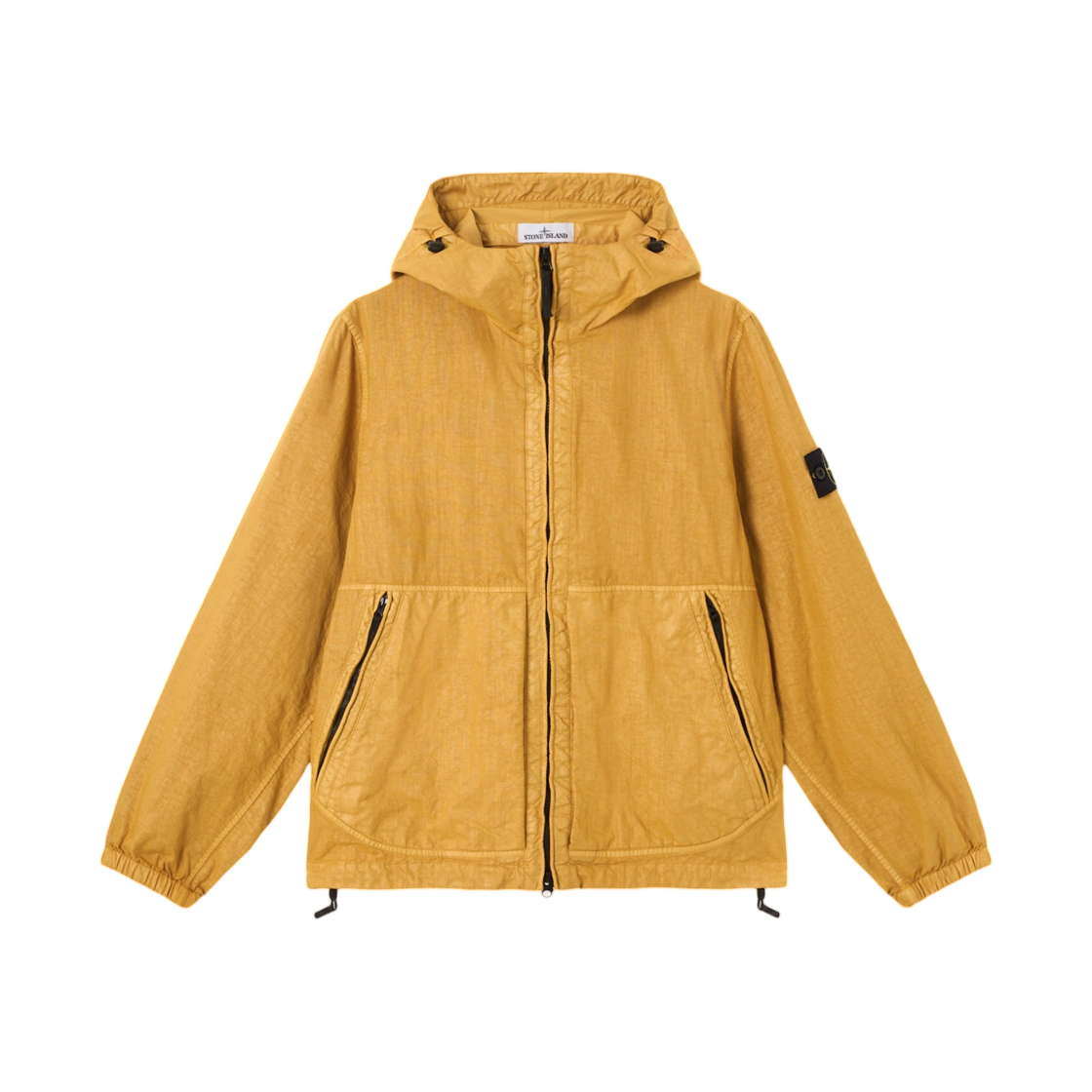 L1S1541000-53S0069-V0034 Stone Island 4100053 Organic-Look Nylon Panama-TC Hooded Jacket with High-Neck Zip Mustard - 26SS