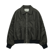 Matin Kim Small Logo Shirring Jumper Khaki