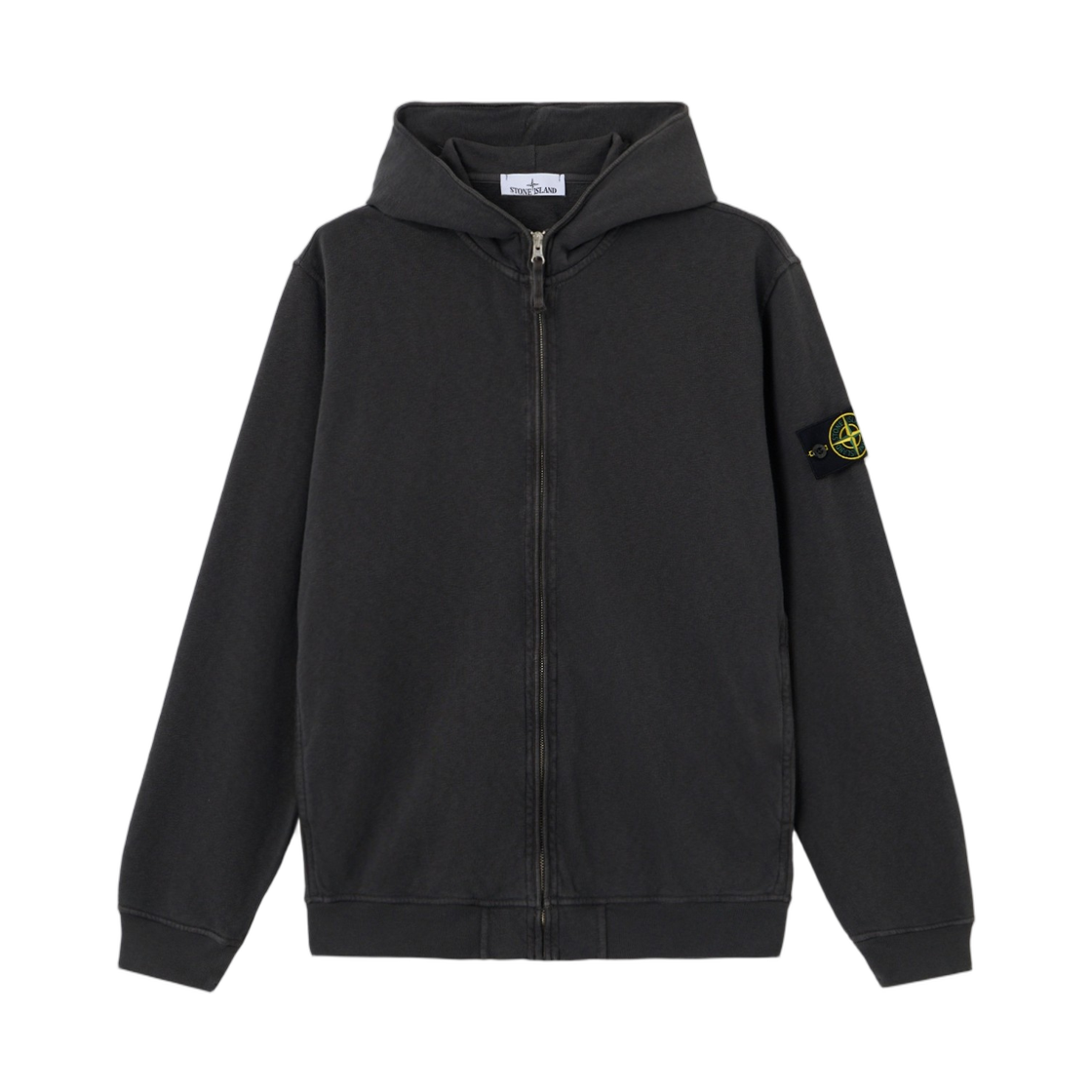 스톤 아일랜드 6100032 말파일 플리스 올드 이펙트 레귤러핏 집업 후드 스웨트셔츠 포켓 차콜 그레이 - 26SS(Stone Island 6100032 Malfile Fleece Old Effect Regular-Fit Zip-Up Hooded Sweatshirt with Pockets Charcoal Grey - 26SS) - 1