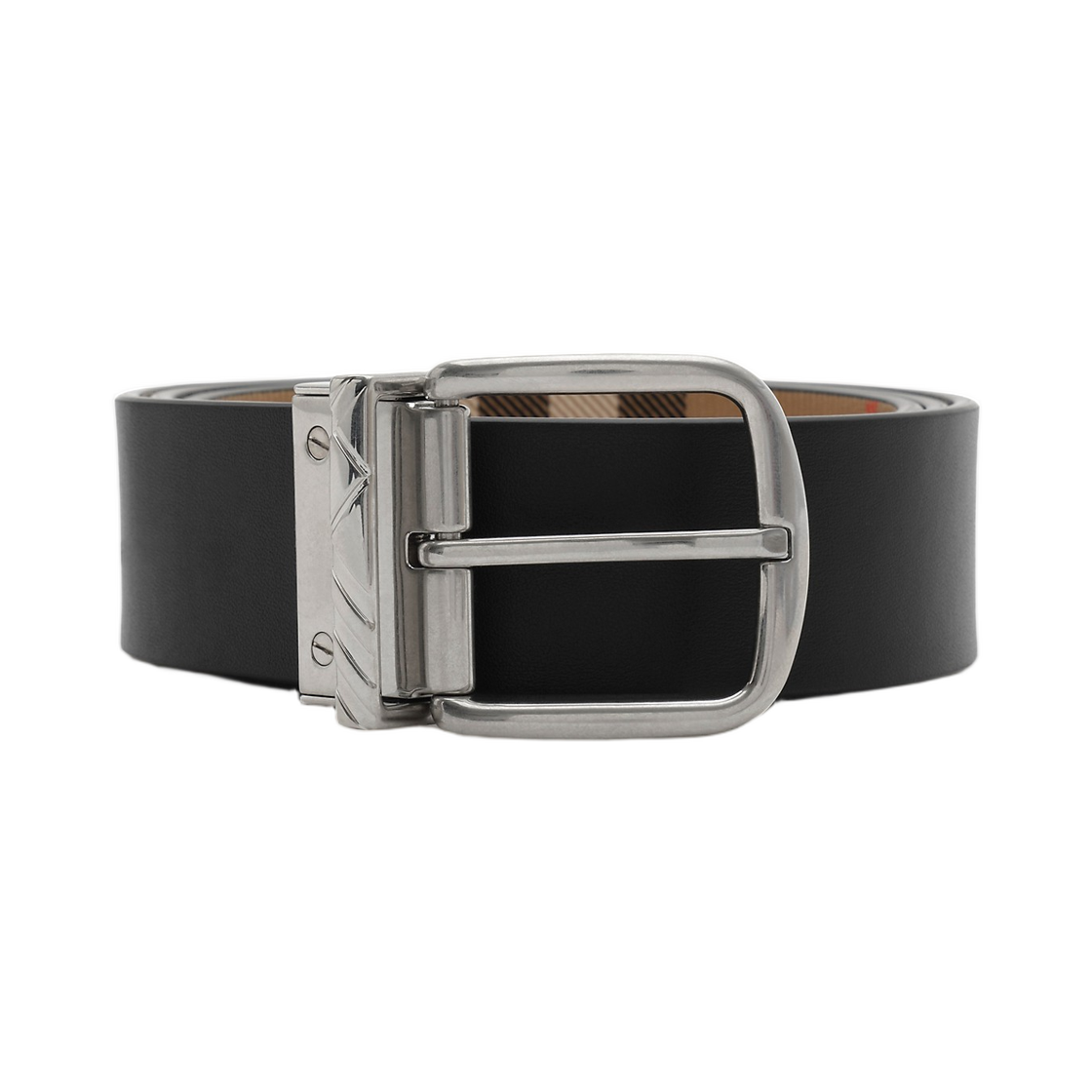 버버리 리버시블 체크 핀 벨트 블랙 샌드 베이지(Burberry Reversible Check Pin Belt Black Sand Beige) - 2
