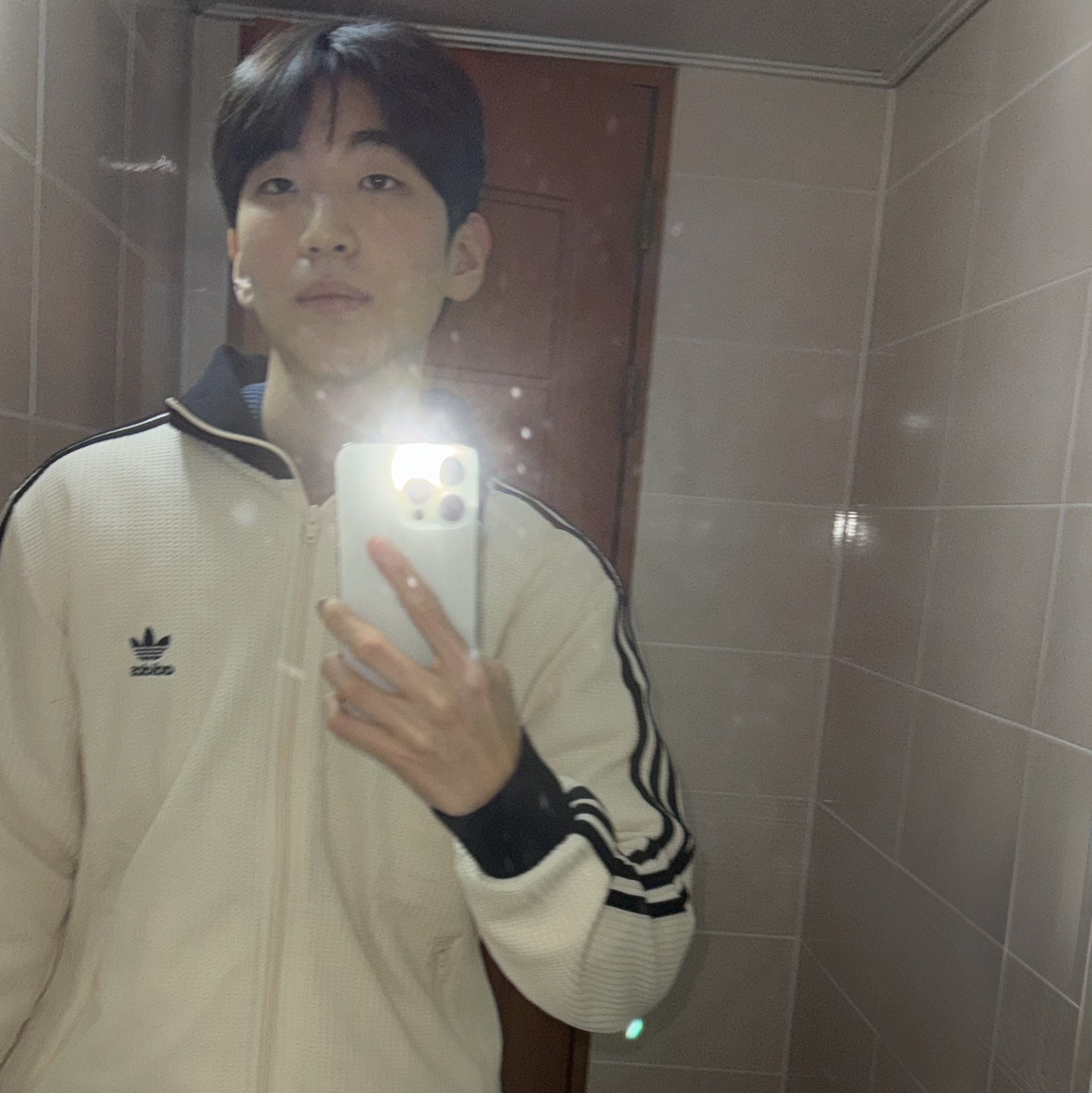 Adidas Waffle Beckenbauer Track Top Wonder White - KR Sizing 착용 스타일