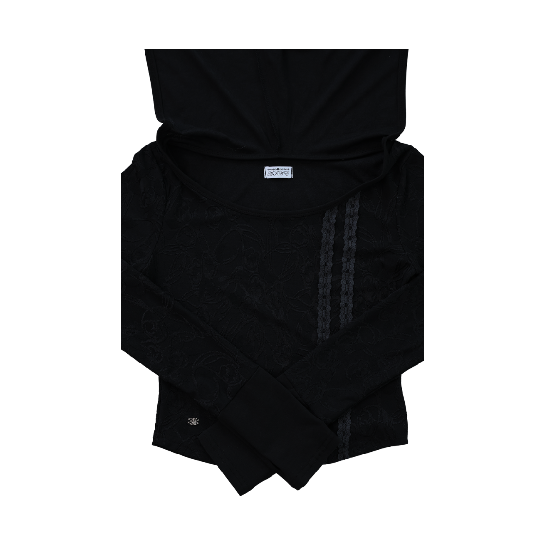 미애 플로럴 쟈가드 셋업 탑 블랙(Miae  Floral Jacquard Set-up Top Black) - 4