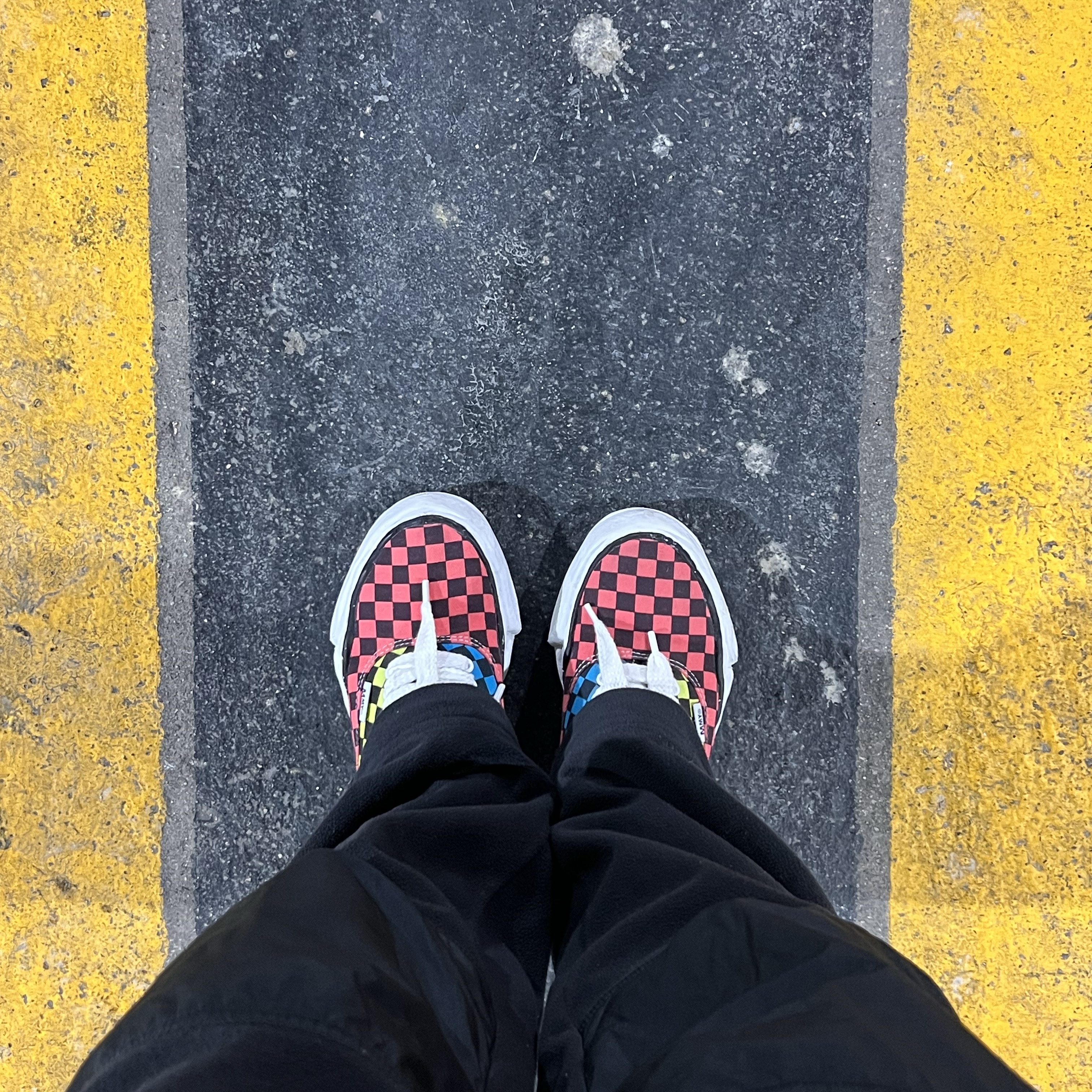 Maison Mihara Yasuhiro Baker OG Sole Canvas Low Cut Sneakers Multi Check 착용 스타일