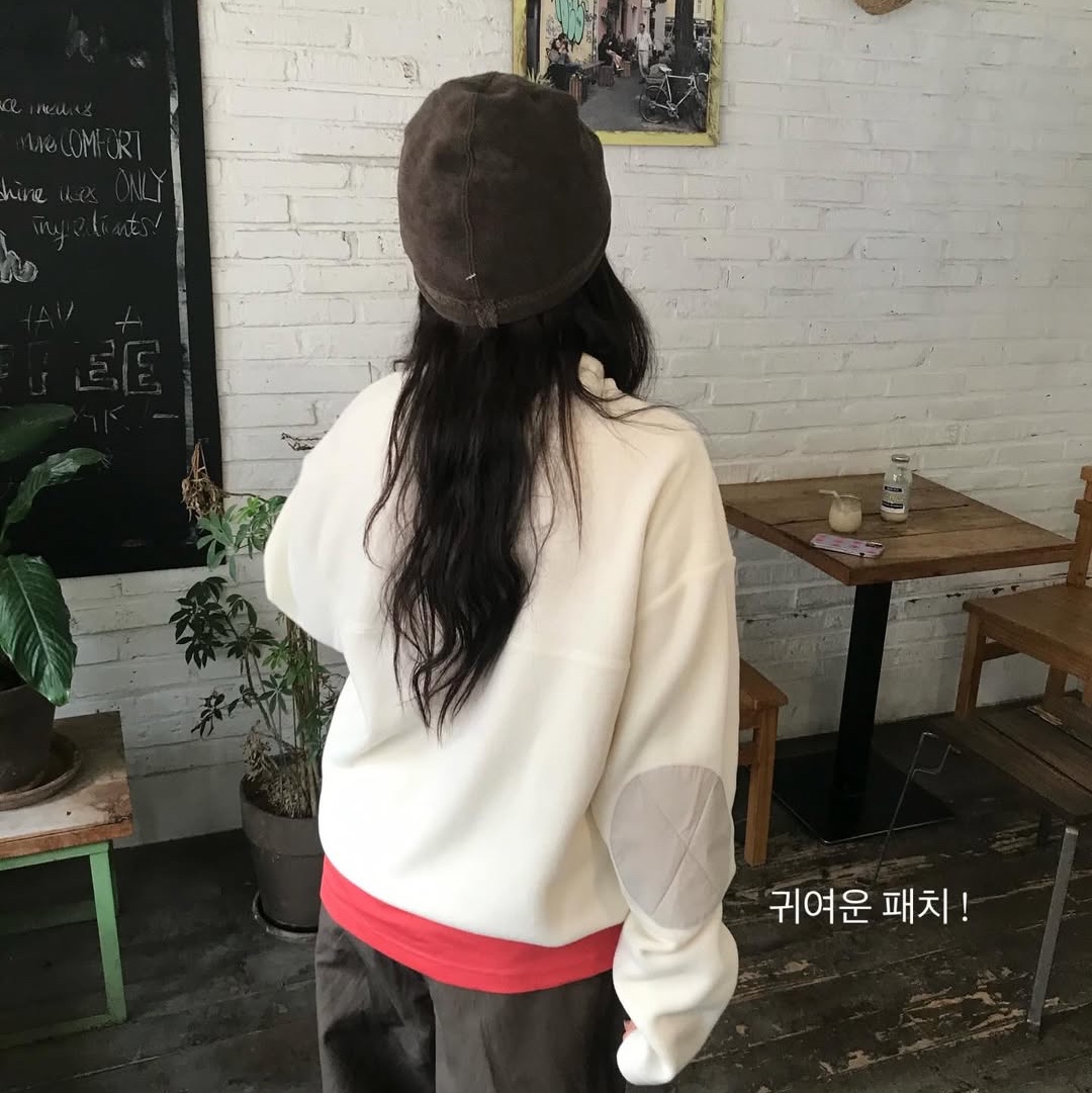 SPORT CHAMBER Grid Fleece Ivory 착용 스타일 - 3