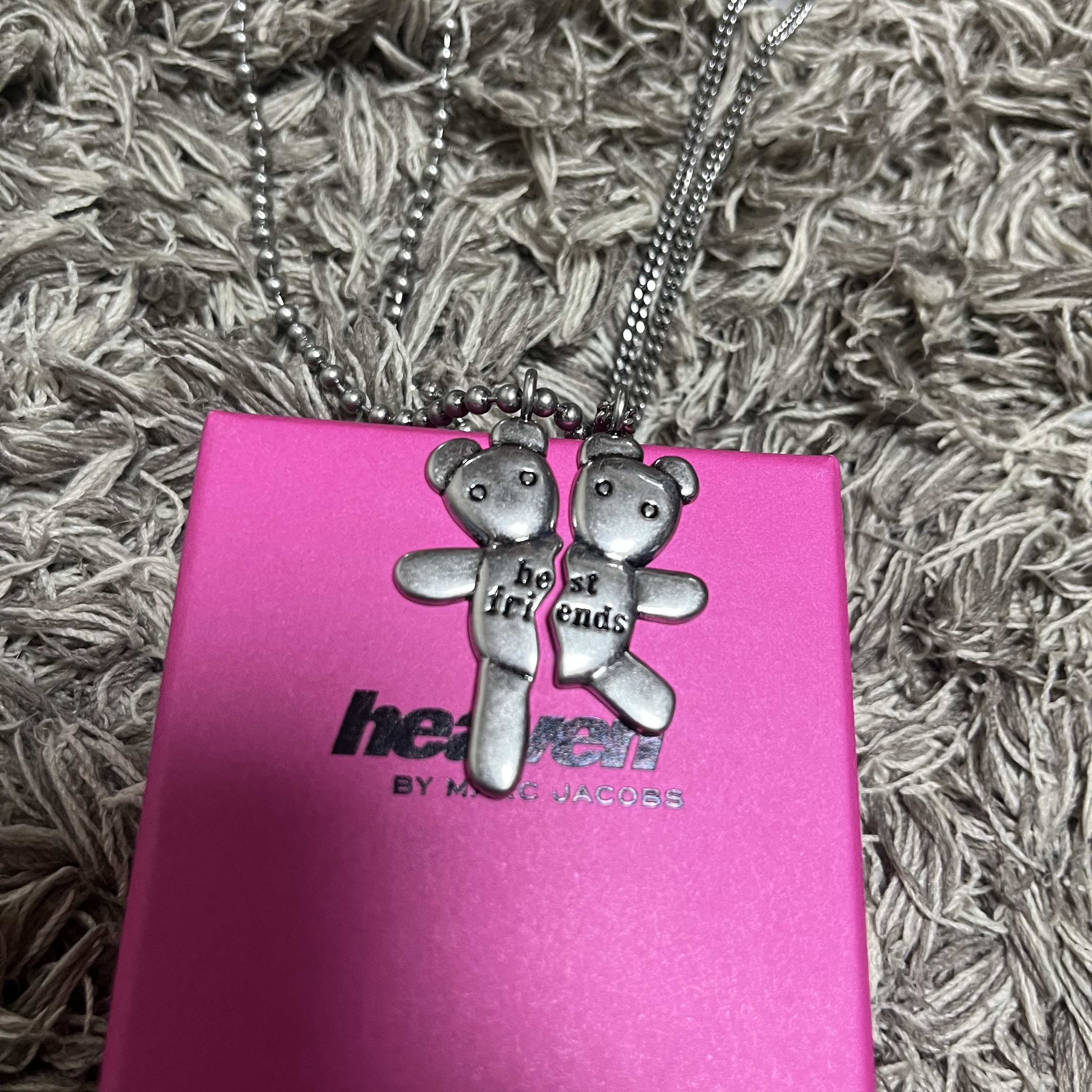 Heaven by Marc Jacobs Friendship Necklace Set Silver Ox (Set of 2) 착용 스타일