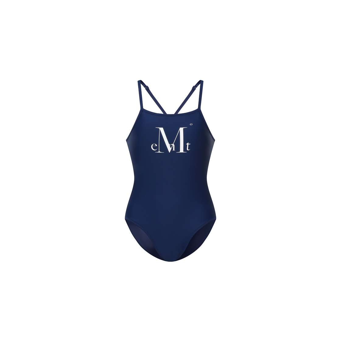 P0000BFM MUCENT Wavey Back Cross Strap Monokini (2Color) Navy