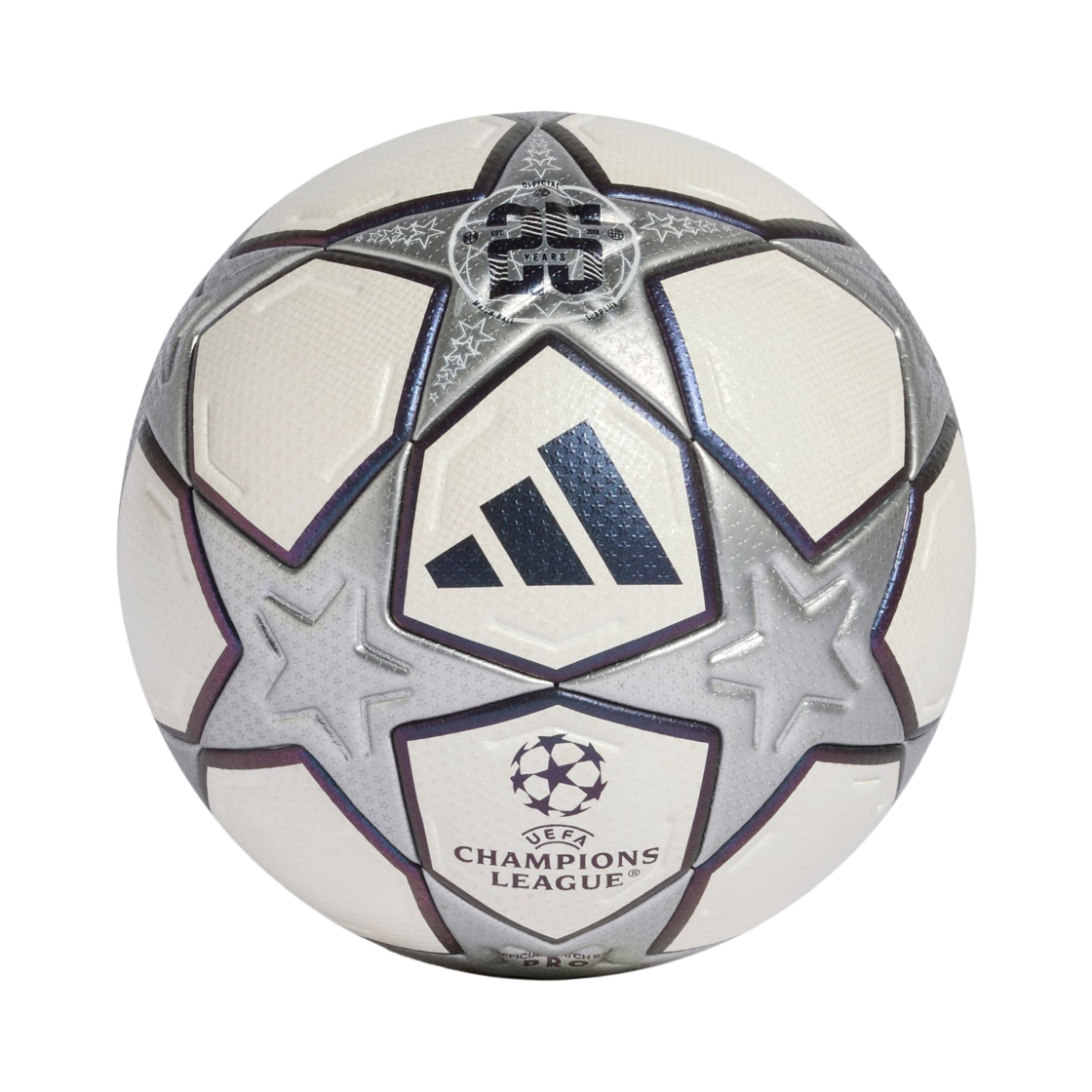 아디다스 UEFA 챔피언스 리그 프로 써드 볼 화이트 실버 메탈릭(Adidas UEFA Champions League Pro 3rd Ball White Silver Metallic)