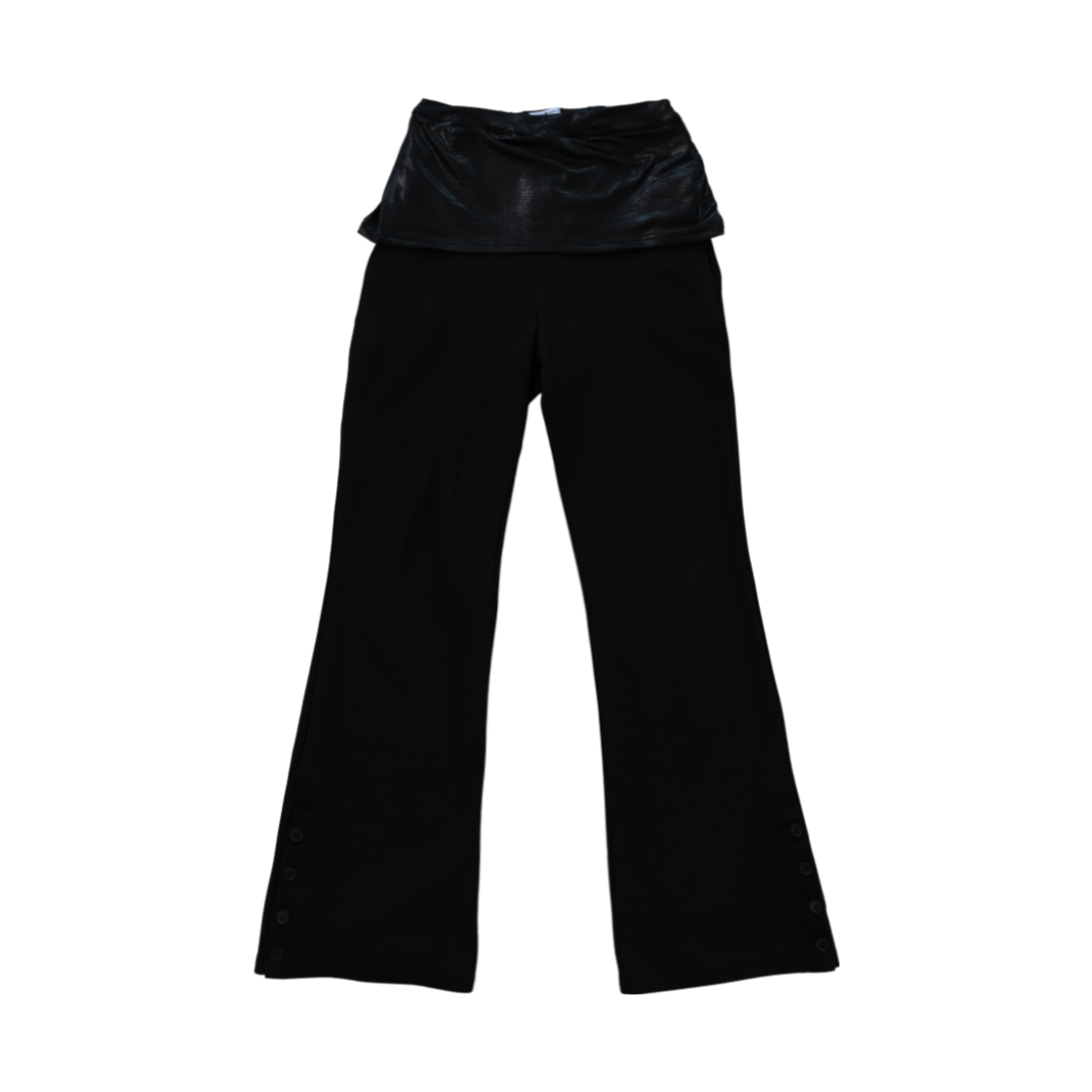 미애 레이어드 레더 부츠컷 팬츠 블랙(Miae Layered Leather Bootcut Pants Black)