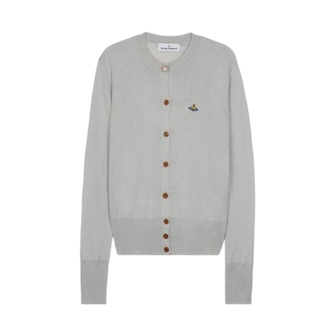 1803002P-Y001A-P403 (W) Vivienne Westwood Bea Wool Silk Cardigan Light Grey