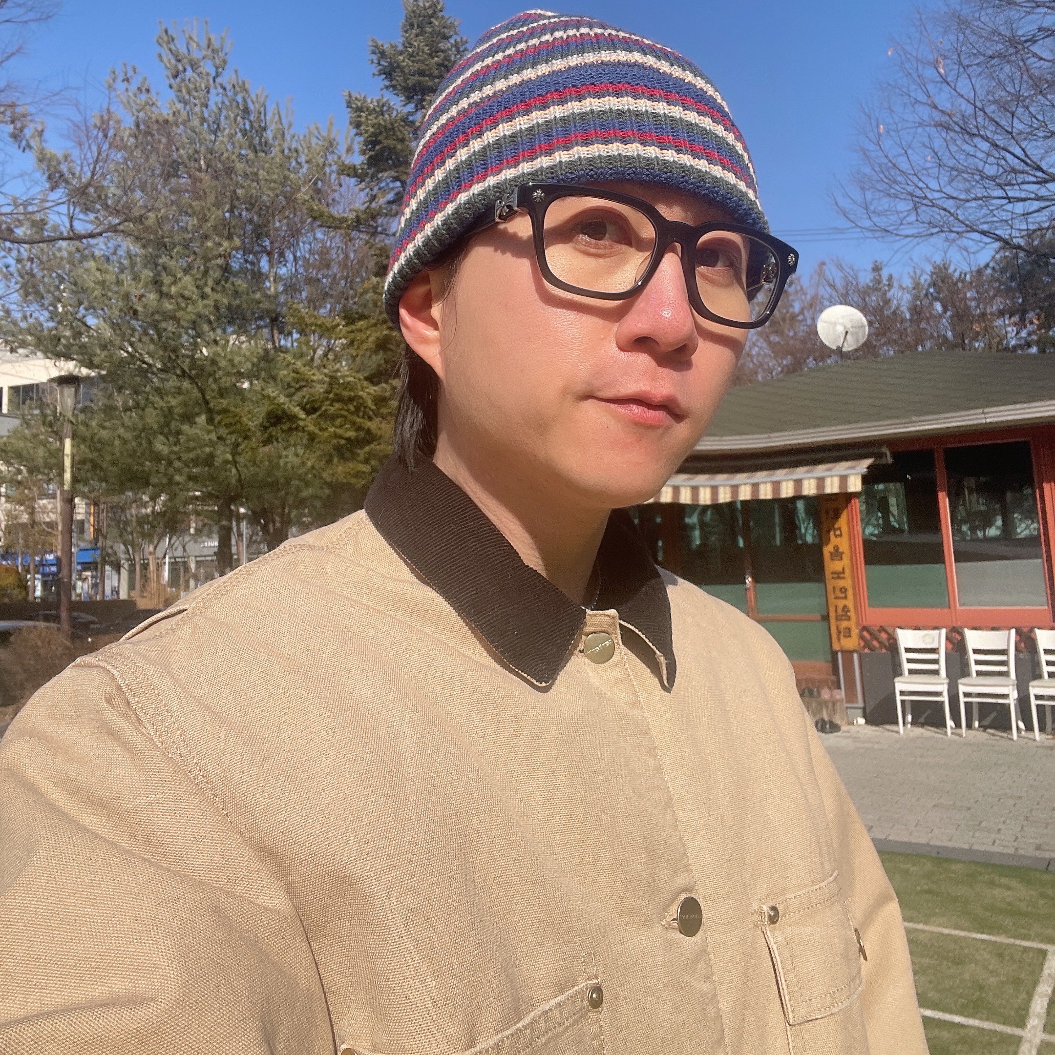 Khakis Harbor Beanie Red, Kapital Oiled Leather Studded Disco Buckle Belt Black 착용 스타일 - 6