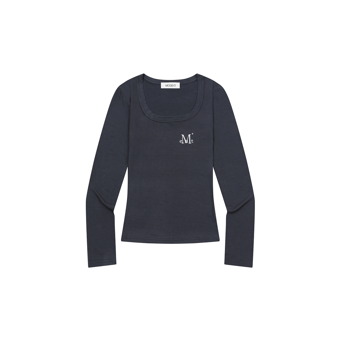 P0000BIN MUCENT Dacian Slim Fit U-Neck T (5Color) Charcoal