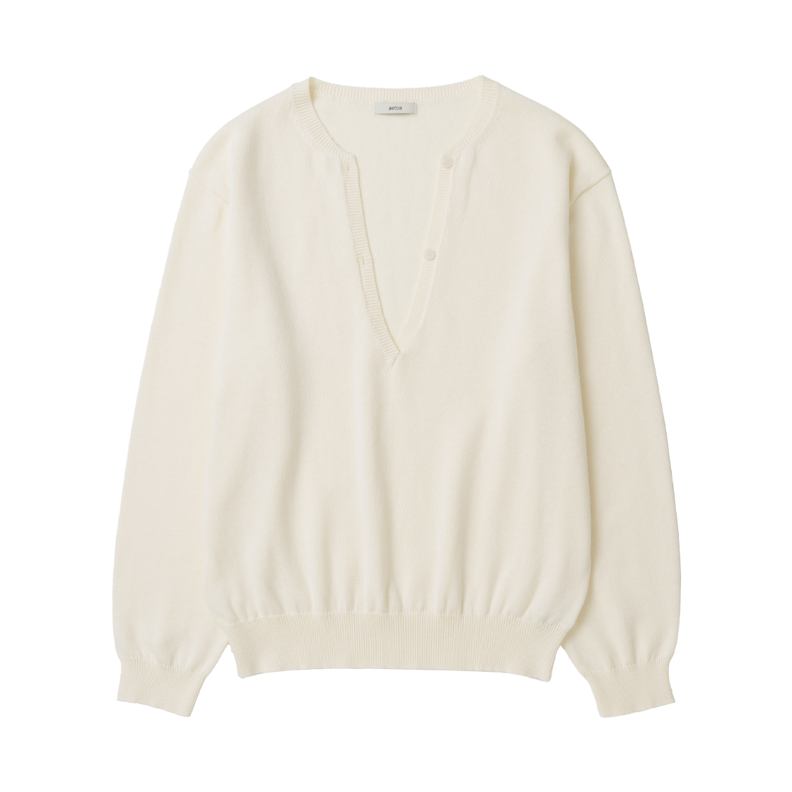 AT010IVR aetoa V-Slit Cotton Knit Ivory
