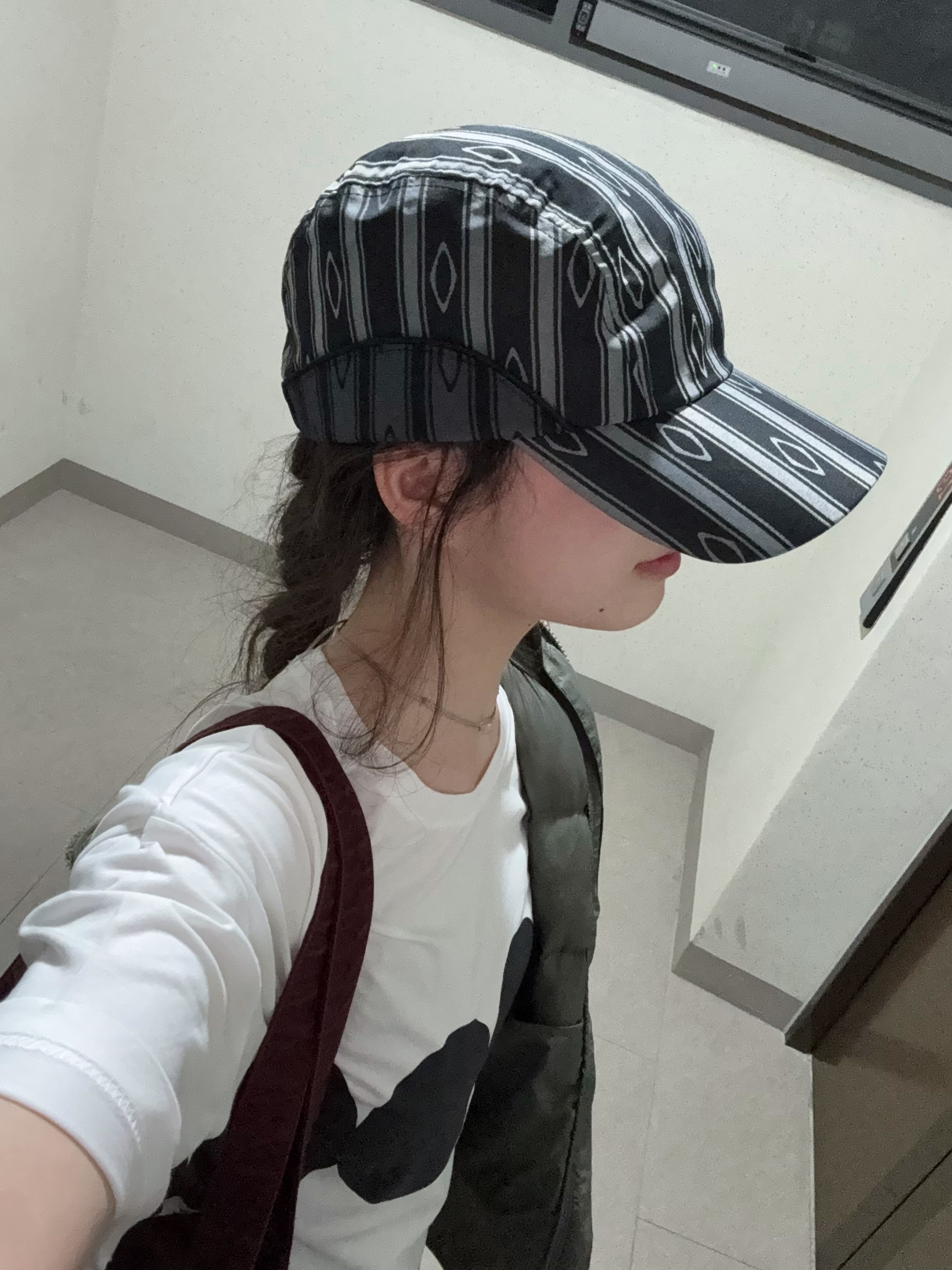Mischief Jacquard Camp Cap Black 착용 스타일 - 2