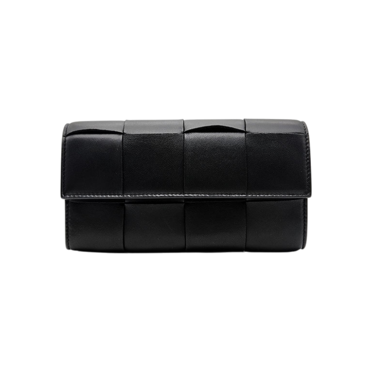 ITWGND8M9BN6 Bottega Veneta Cassette Mesh Flap Long Wallet L211766