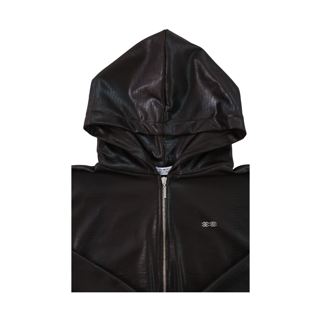 미애 투웨이 레더 로고 후드 집업 브라운(Miae  2way Leather Logo Hood Zip-Up Brown) - 4