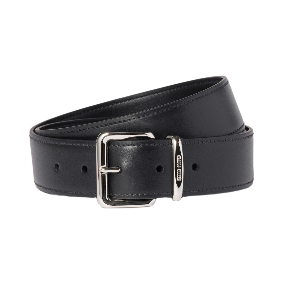 5CC536-2AIX-F0632 (W) Miu Miu Leather Belt Black