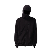 Musinsa Standard City Leisure Grid Polar Fleece Balaclava Hooded Zip Up Black
