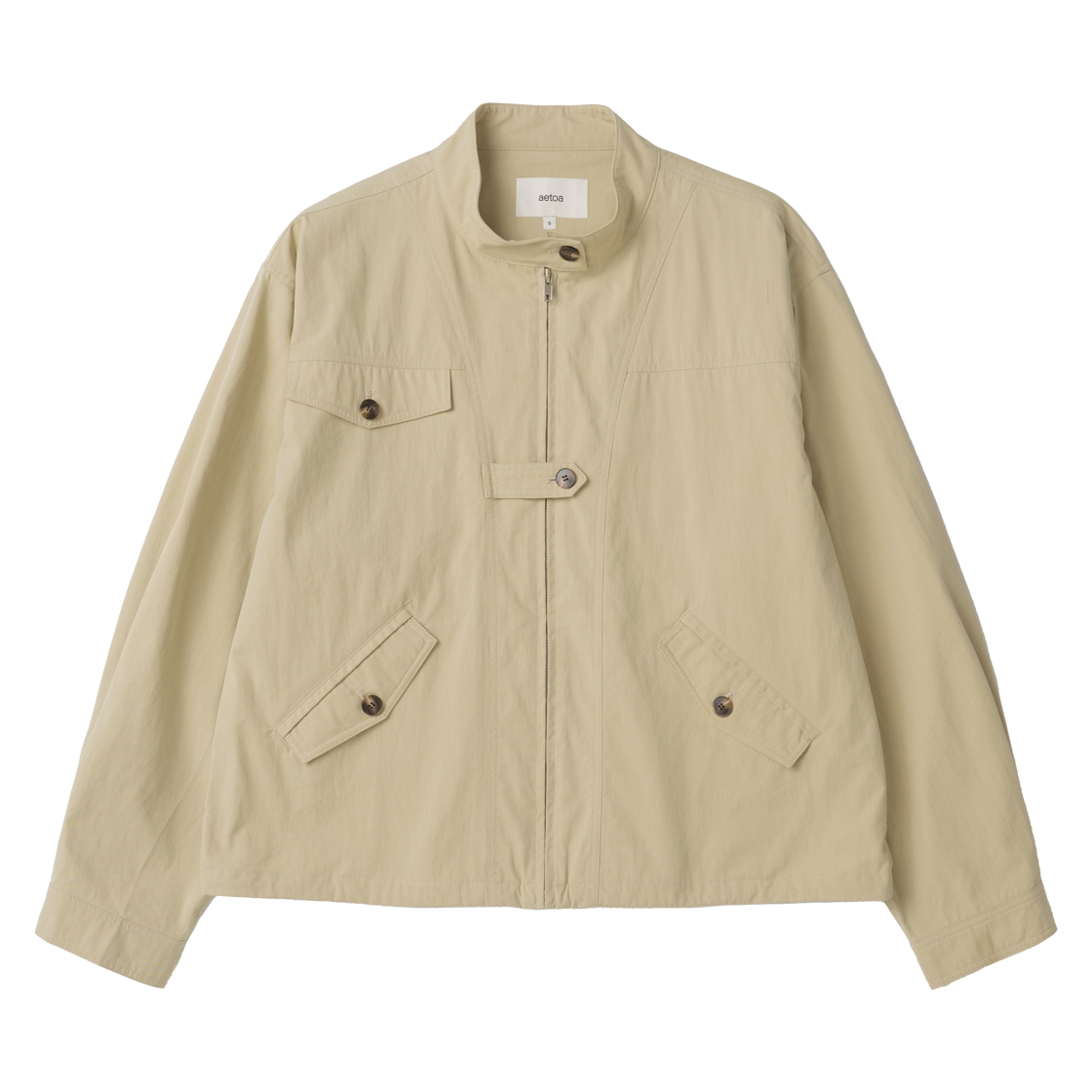 에토아 포켓 블루종 자켓 베이지