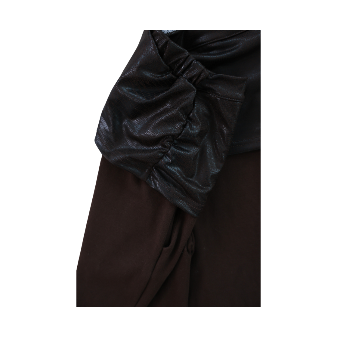 미애 레이어드 레더 부츠컷 팬츠 브라운(Miae Layered Leather Bootcut Pants Brown) - 2